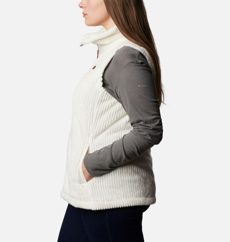 Women's Columbia Fireside Sherpa Vest Cream | Plus Size CA-GAC41